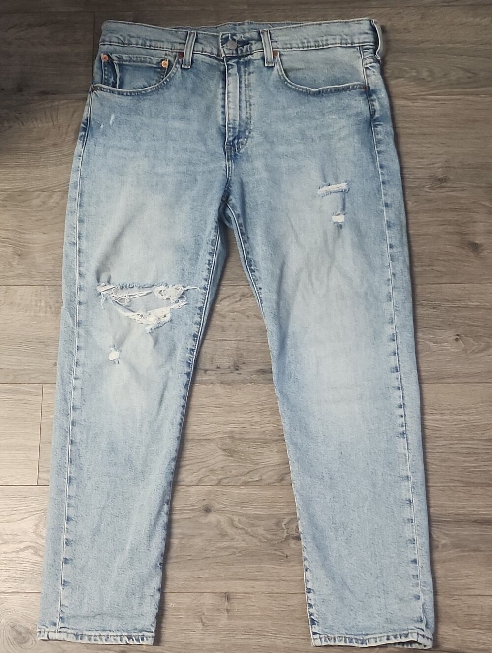 Signature by Levi Strauss Light Blue Distressed Boyfriend/Tapered Jeans